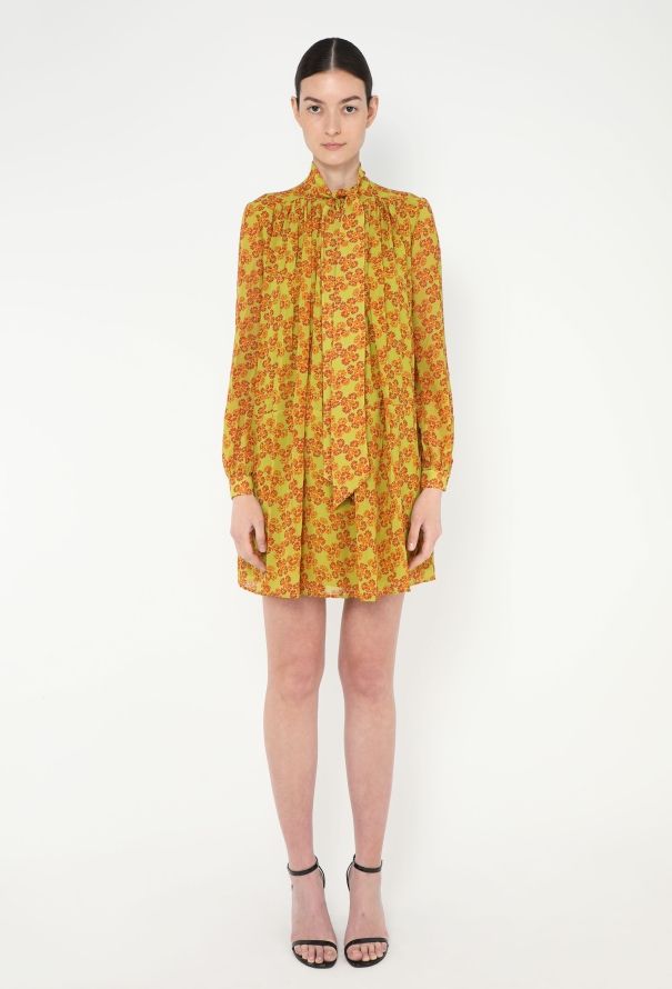 Saint Laurent S/S 2016 Chiffon Lavallière Dress - 1