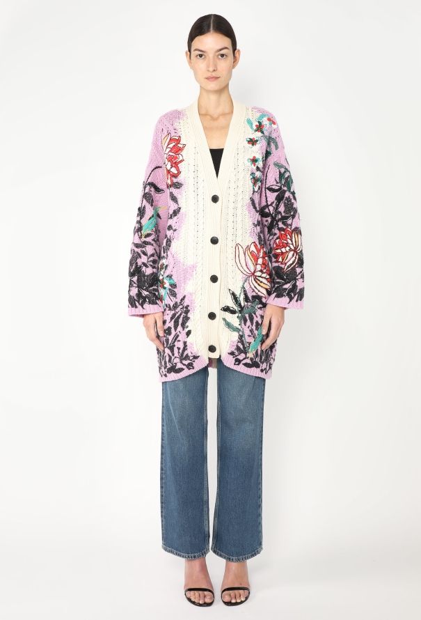 Valentino Cashmere Cable-Knit Cardigan - 3