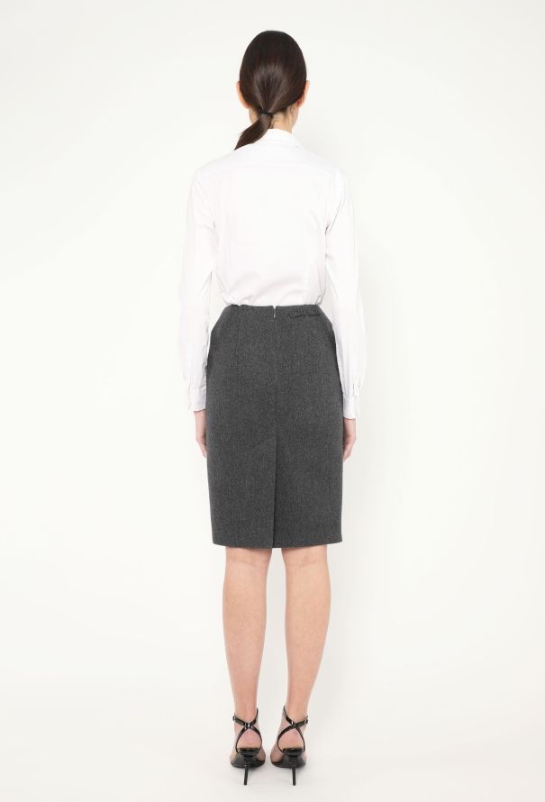 Miu Miu F/W 2024 Felted Emblem Skirt - 7