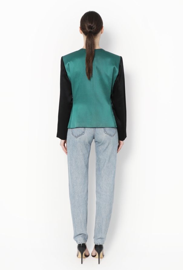 Saint Laurent Late '80s Colorblock Silk Jacket - 5