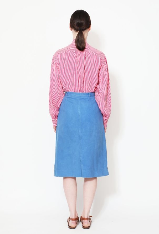 Céline 70s Jean's High-Waisted Blue Denim Skirt - 3