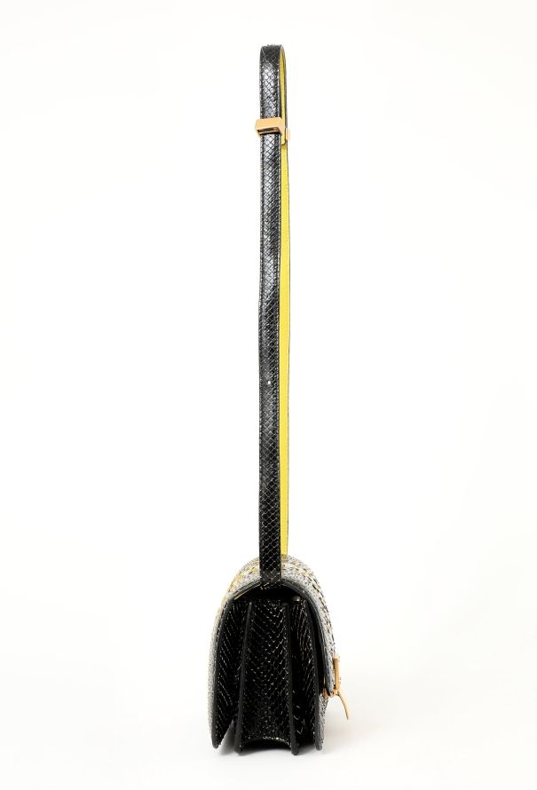 Céline Mini Classic Box Black and yellow Python Bag - 5