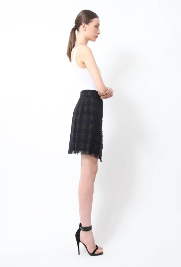 Chanel Wool Plaid Wrap Skirt - 3
