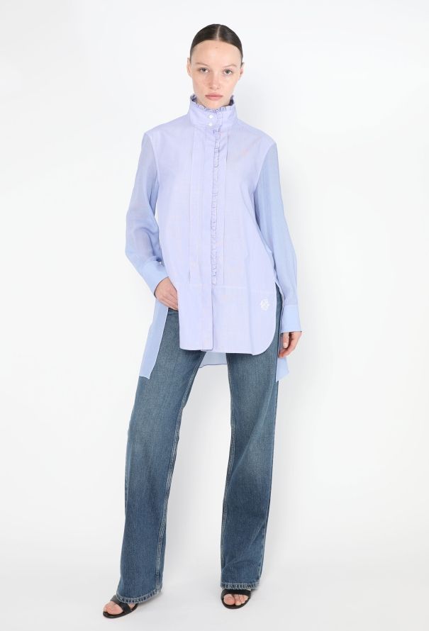 Chloé Resort 2019 Pinstripe Ruffled Tunic - 4