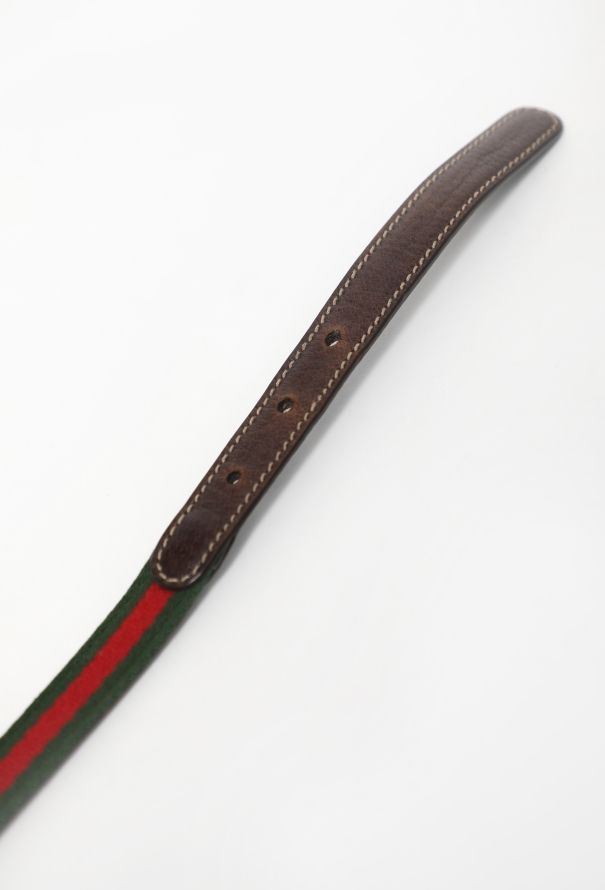 Gucci Vintage 'GG' Striped Belt - 5