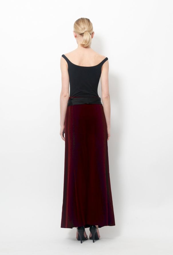 Bordeaux Velvet Skirt - 5