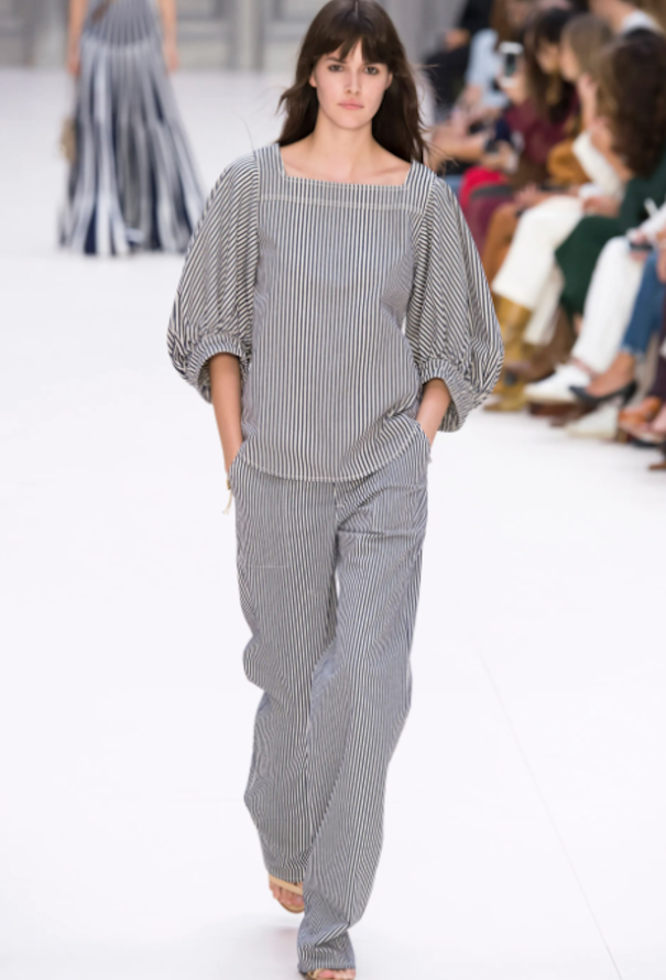 Chloé S/S 2017 Striped Denim Top - 2