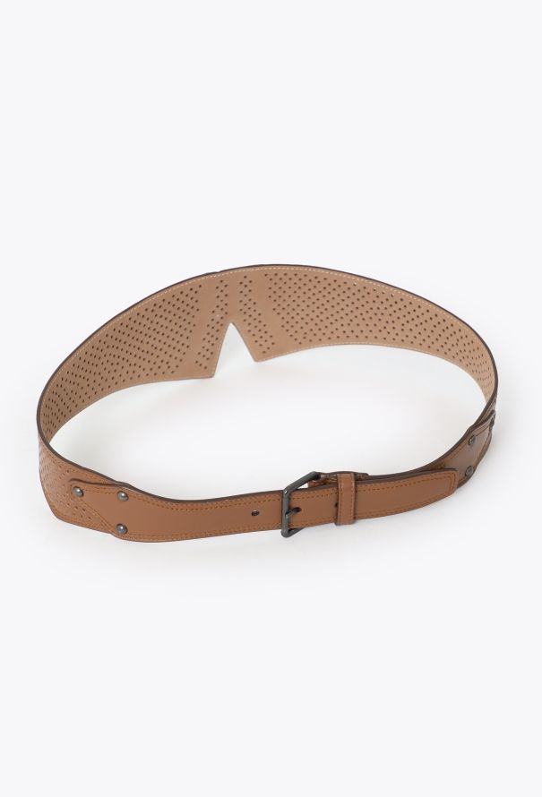 Alaïa 2021 Leather Perforated Corset Belt - 3