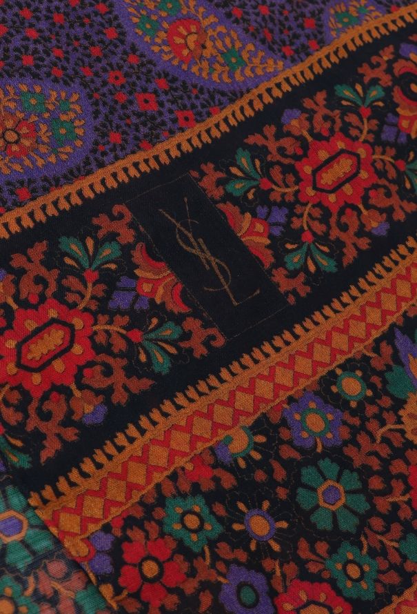 Saint Laurent Vintage Floral Paisley Scarf - 4