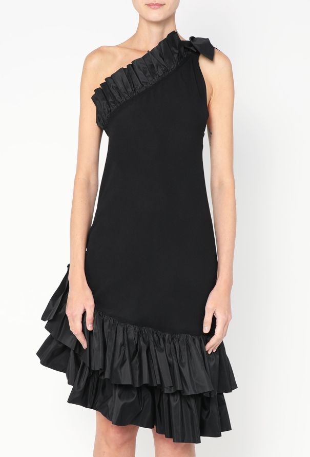 Saint Laurent S/S 1983 Ruffled One-Shoulder Dress - 4