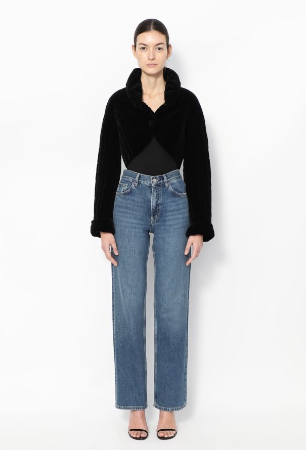 Thierry Mugler 2000 Ribbed Velvet Bolero - 3