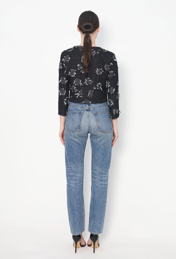 Chanel S/S 2015 Frayed Patchwork Jacket - 6