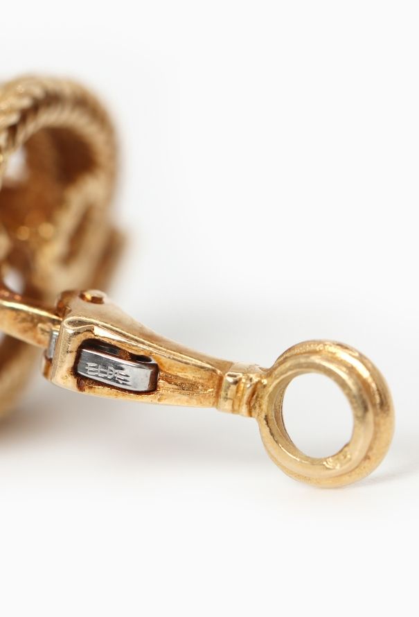 Vintage Fine Jewelry 18k Yellow Gold Braided Clip Earrings - 6