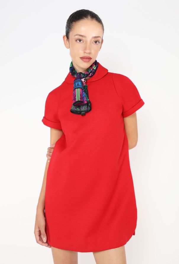 Gianni Versace 1991 Silk Scarf Mod Dress - 3