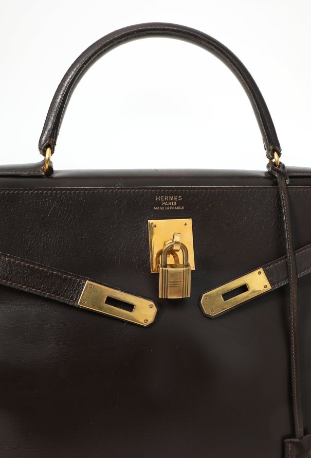Hermès '70s Brown Box Kelly Retourné 35 - 20