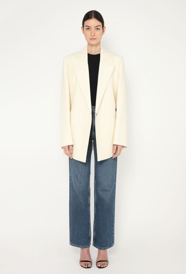 Jil Sander S/S 2022 Oversized Beige Tailored Blazer - 3