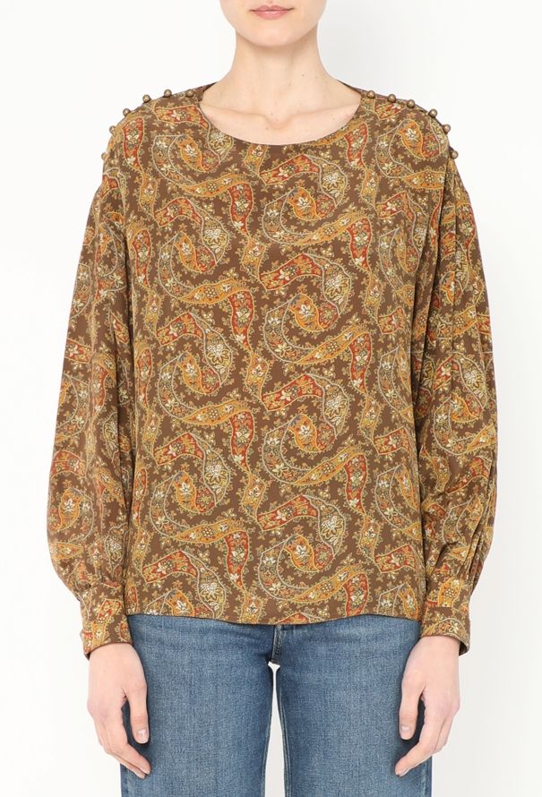 Chloé '80s Paisley Print Silk Blouse - 1