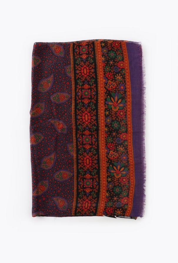 Saint Laurent Vintage Floral Paisley Scarf - 3