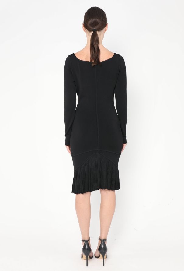 Alaïa S/S 1990 Bodycon Pleated Hem Dress - 5