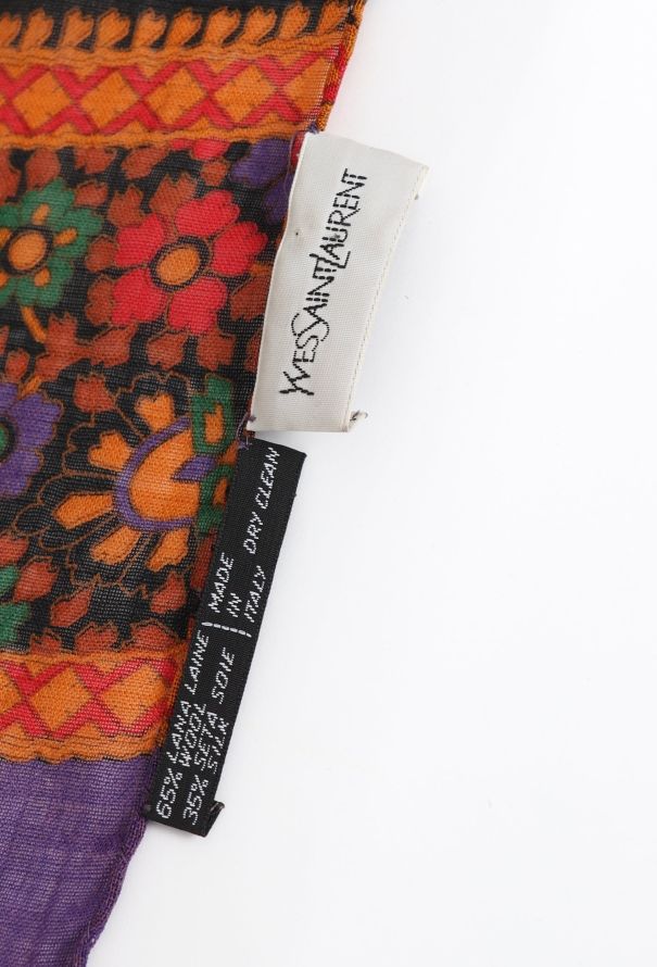 Saint Laurent Vintage Floral Paisley Scarf - 7