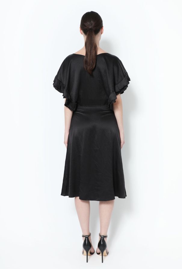 Prada Ruffled Sleeve Charmeuse Dress - 3
