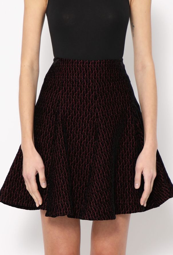 Alaïa Embroidered Velvet Skater Skirt - 2