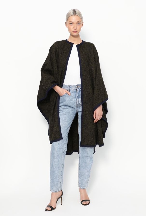 Saint Laurent '70s Woven Trim Bouclé Cape - 4