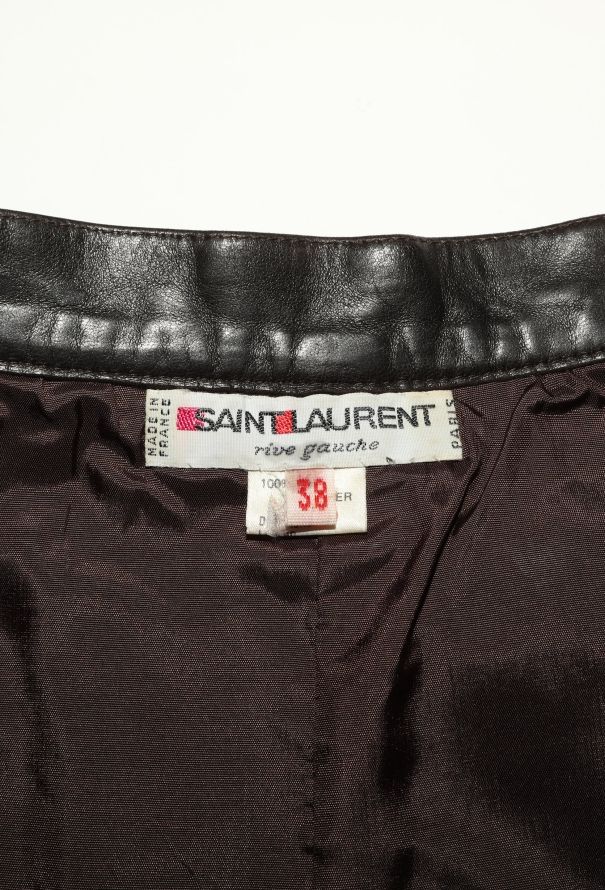 Saint Laurent '70s Lambskin Leather Skirt - 5