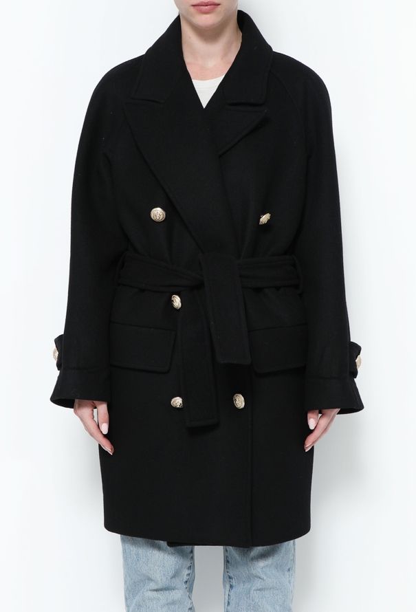 Balmain Classic Belted Wool Coat - 3