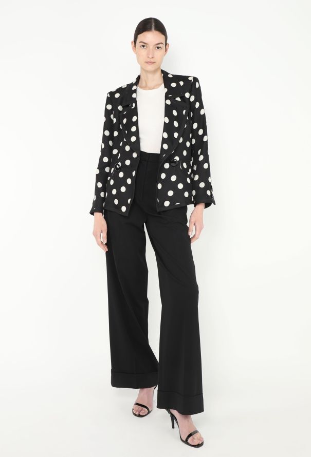 Saint Laurent 1990 Silk Polka Dot Blazer - 5