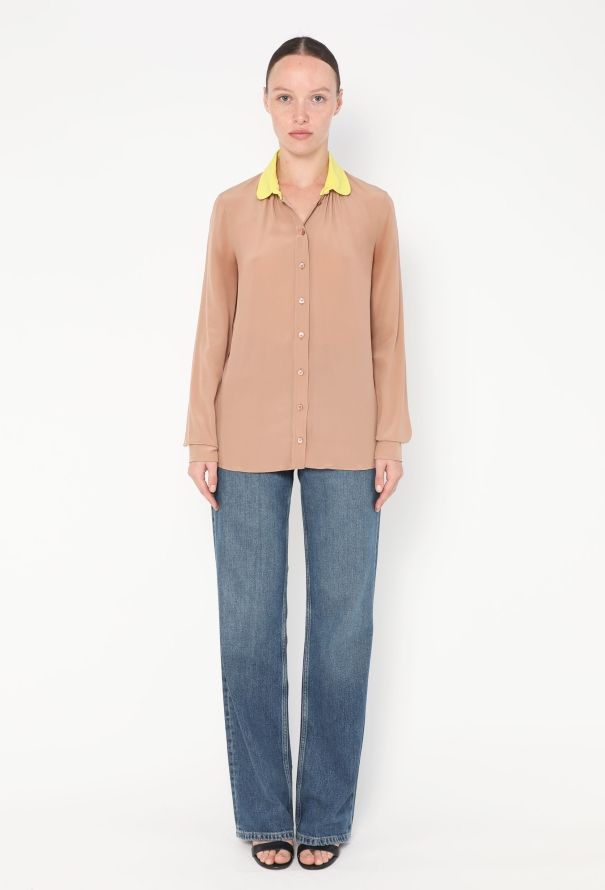 Gucci Resort 2012 Bicolor Silk Blouse - 4