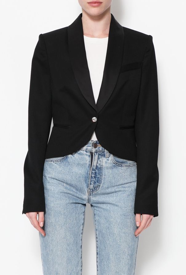 Azzaro 2020 Cropped Smoking Blazer - 1