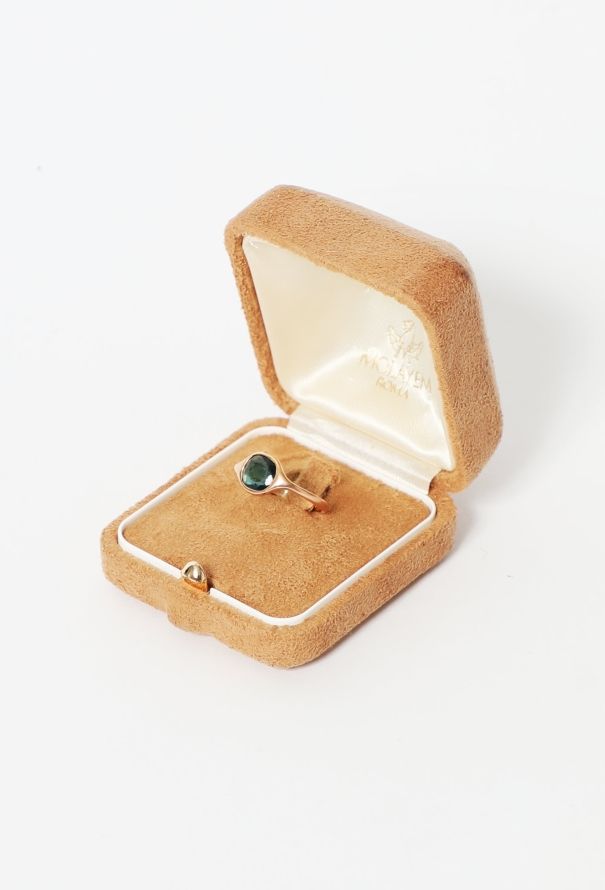 Vintage Fine Jewelry 18k Yellow Gold & Green Tourmaline Ring - 3