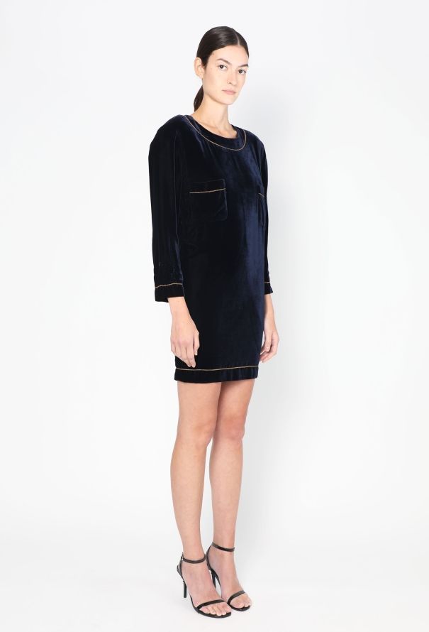 Chanel RARE 1995 Haute Couture Velvet Dress - 4