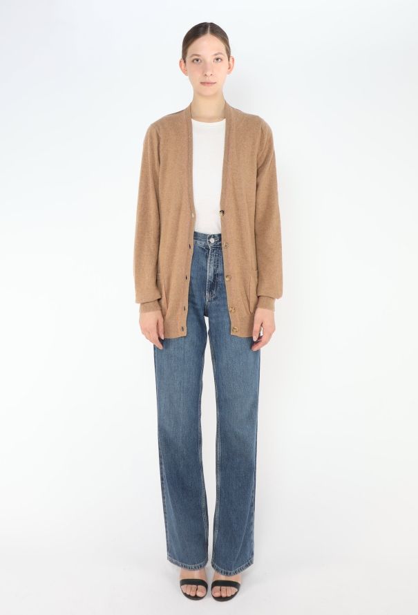 Céline Cashmere Contrast Stitch Cardigan - 2