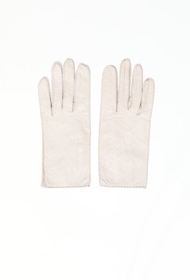 Perforated Lambskin Leather Gloves - 1