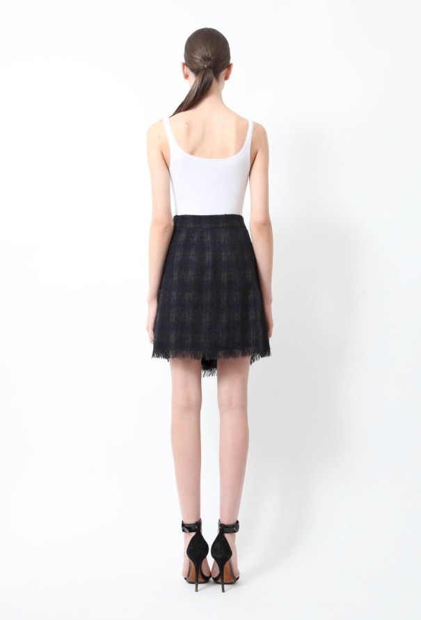 Chanel Wool Plaid Wrap Skirt - 4