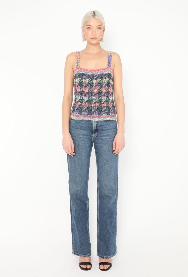 Chanel Pre-Fall 2020 Houndstooth Knit Top - 3