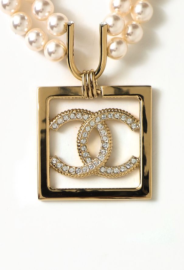 Chanel 2023 Strass 'CC' Pearl Necklace & Earrings - 7