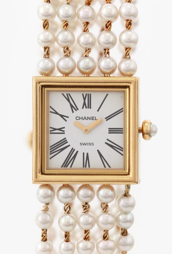 Chanel '80s Mademoiselle 18K Yellow Gold & Pearl Watch - 2