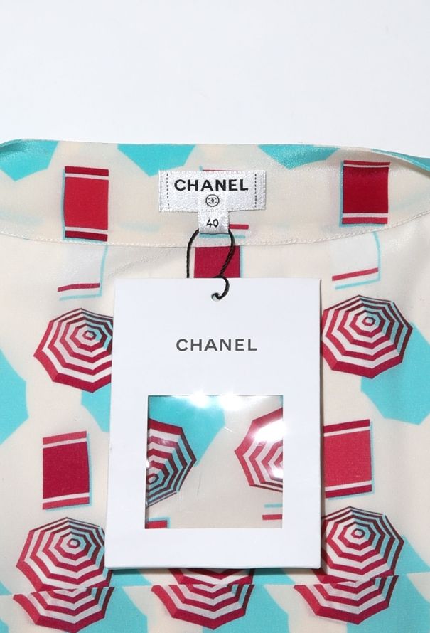 Chanel S/S 2019 Graphic Silk Dress - 6