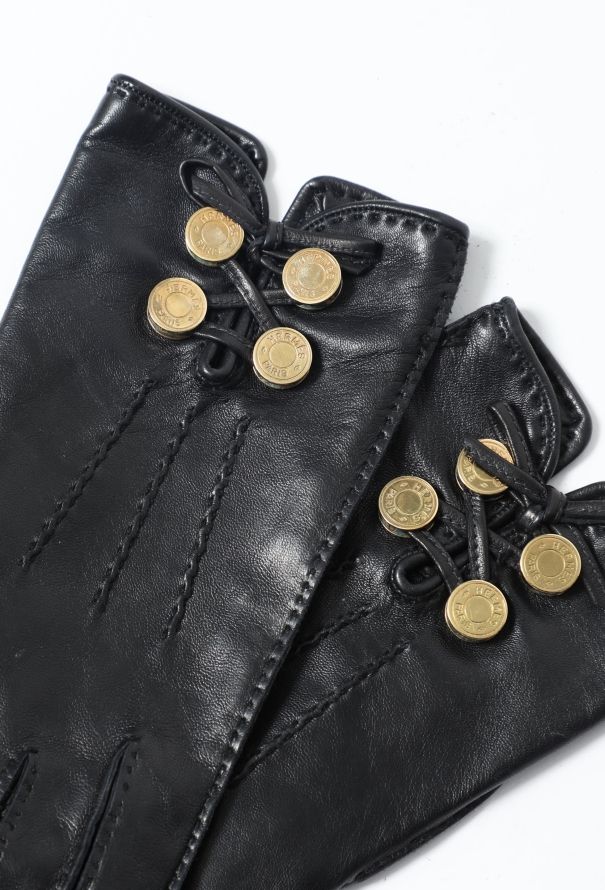 Hermès Lace-up Leather Gloves - 3