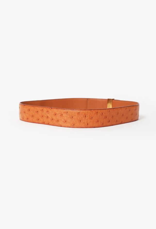 Hermès 1988 Chestnut Ostrich 'Collier de Chien' Belt - 2