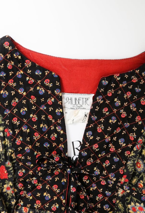 70s Floral Quilted Day Dress - 5