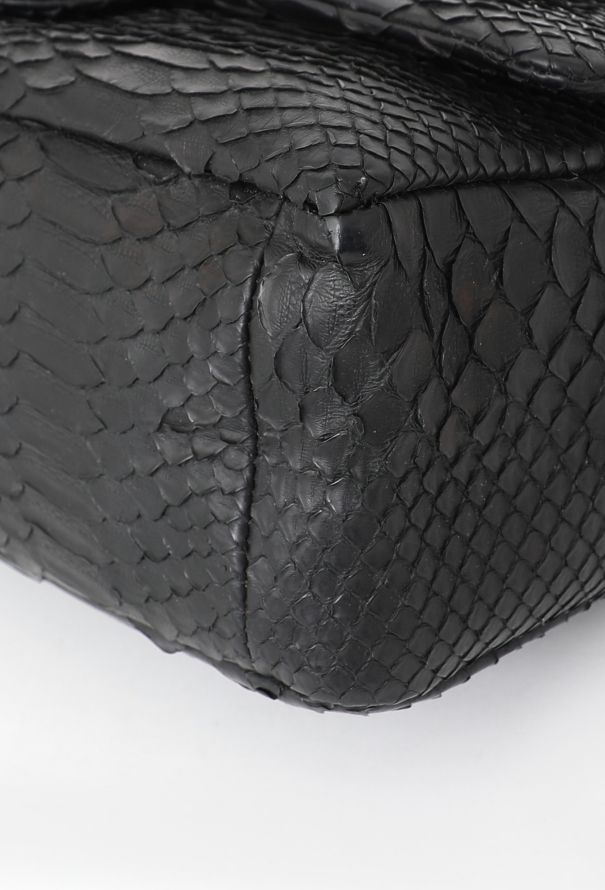 Chanel Matte Python 2.55 Jumbo  So Black Flap Bag - 11