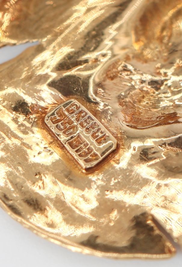 Vintage Fine Jewelry 18k Yellow Gold Roman Coin Brooch - 4