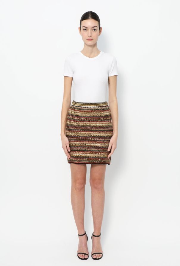Saint Laurent Vintage Tiered Lamé Skirt - 2