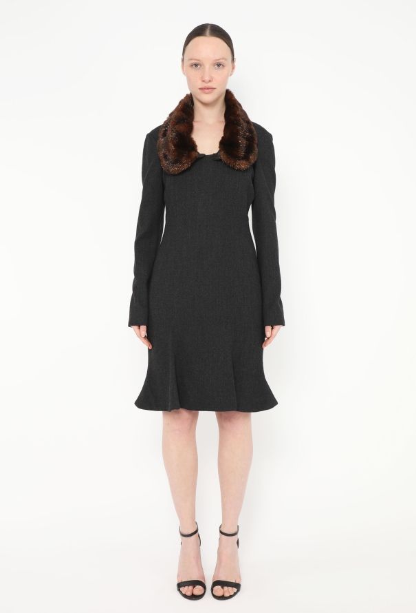 Vivienne Westwood F/W 1994 Fluted Fur Collar Dress - 4