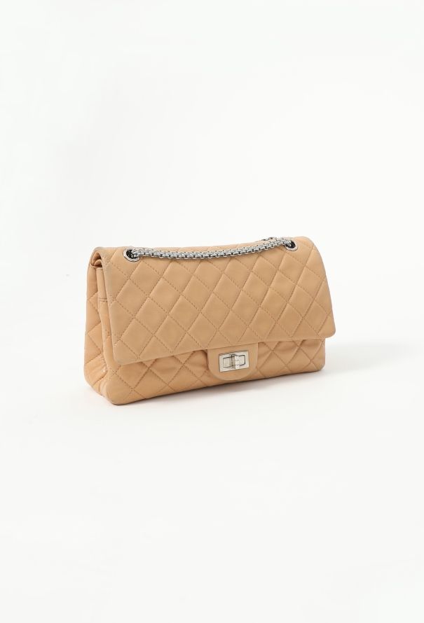Chanel Tan Patent 2.55 Jumbo Flap Bag - 3