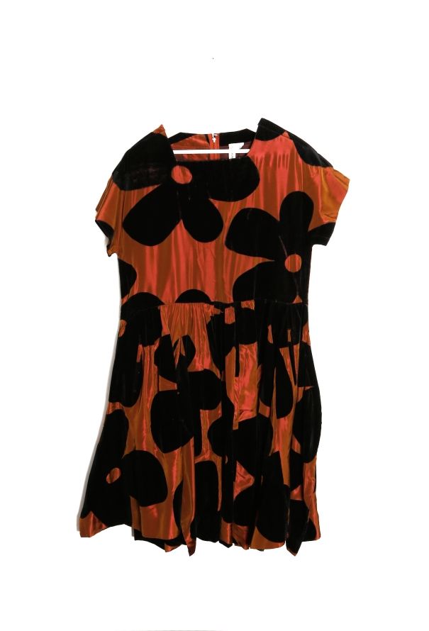 Comme des Garçons 2022 Velvet Floral Taffeta Dress - 6